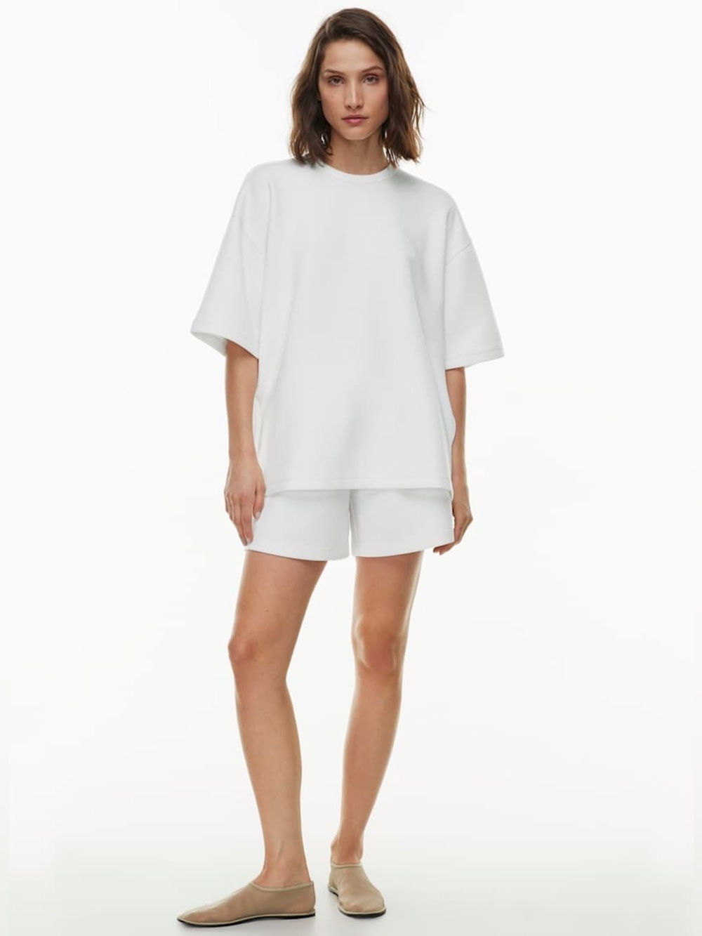 Aritzia White Oversized Short Sleeve Tee
